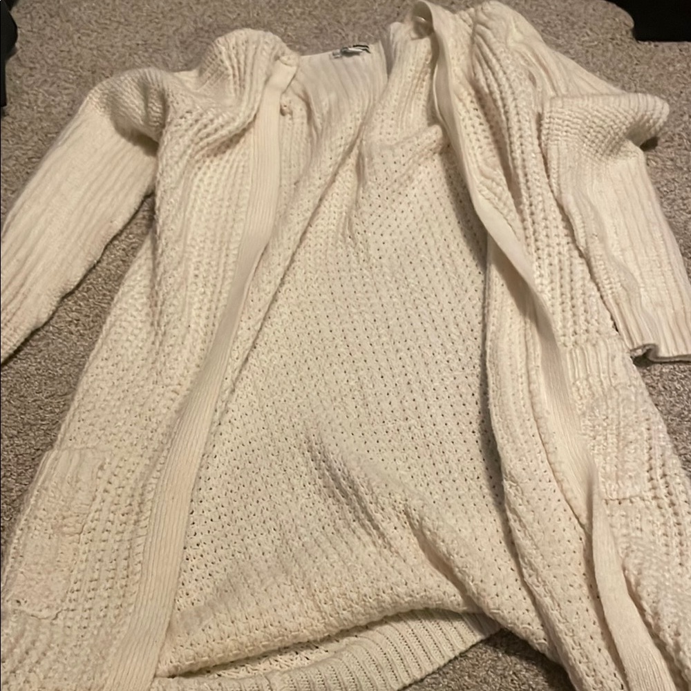 Fashion Nova Cream Chunky Knit Cardigan